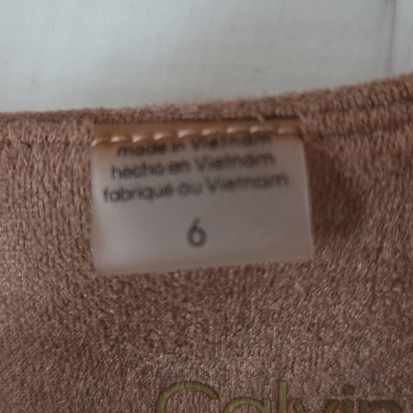 Calvin Klein Tan Suede Midi Dress - Picture 11 of 14